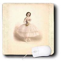 3drose Print of Pretty Ballerina in Pink Dress Up On Toes - Mouse Pad
