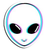 Alien Head Sticker Space Stickers Waterbottle Sticker Tumblr Stickers Laptop Stickers Vinyl Stickers
