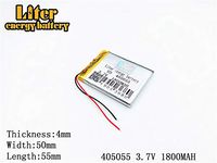 3.7V 1800mAh 405055 Lithium Polymer Ion Rechargeable Battery Lithium Polymer Li-Po Battery for MP4 GPS MP3 Bluetooth Stereo DIY Gift