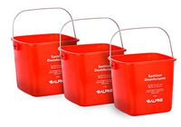 Alpine Industries Commercial Sanitizing Cleaning Pail - Heavy Duty Sanitizer Bucket - Cleaning Fluid Bucket - Cleaning Bucket for Offices, Restaurants, School, Bathrooms (Red, 3 Qt)