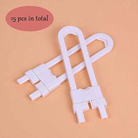 Child Safety Sliding Cabinet Locks Set, U Shaped Baby Kitchen Bathroom Storage Door Anti-sliding Protection, Adjustable Strap Replacement Door Knobs Handle with Lock, 15 Pcs Baby Favorite Pink Blue Wh