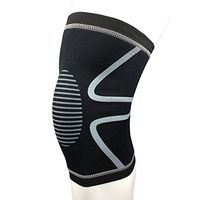 Peak Grit Knee Compression Sleeve for Men and Women | Premium Black and Grey Sports Brace Support | Basketball, Crossfit, Lifting, Running Friendly | Christmas Stocking Stuffer