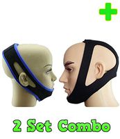 HealthyNees® 2 Set Men and Women Anti Snoring Combo Adjustable Sleeping Snore Stopper Chin Head Jaw Strap