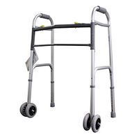 Lumex 604070W Imperial Collection Dual Release X-Wide Folding Walker with 5” Wheels, Pack of 2