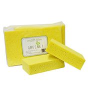 Car Wash Sponges, Large Cellulose Multi-use Scrub, Sponge For Car, Kitchen And Cleaning, Pack Of 3, Car Sponges, Yellow, Environmentally Safe Biodegradable by Greenet