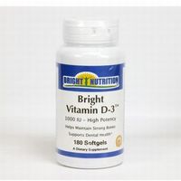 Bright Vitamin D-3-1000 IU - 180 Softgels