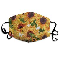 Face Mask Watercolor Flower Sunflower Leaf Personalized Cycling Half Face Earloop Dust Mask for Boys