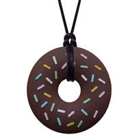 Munchables Donut Chewy Necklace - Sensory Chew Necklace for Boys and Girls (Brown)