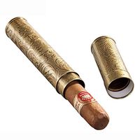 Humidors Cigar Travel Cigar Sets Portable Moisturizing Holster Cigar Tube Cigar Smoking (Color : Gold, Size : 182.52.5cm)