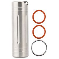 Tihebeyan Outdoor Titanium Alloy Seal Pill Bottle Portable Emergency Tablet Medicine Pill Fob for Storage Pill Candy Tea Match