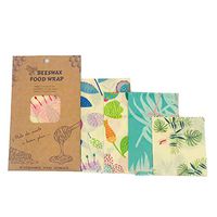 Calmson 4PCS Beeswax Food Wrap Set, Reusable Eco-Friendly Food Wrap for Food Storage, Natural Reusable Beeswax Wrap