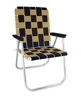 Lawn Chair USA Folding Aluminum Webbing Chair (Classic, Black//Gold)
