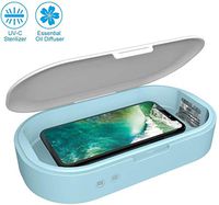 Smart Phone Sanitizer Portable UV Lights Cell Phone Sanitizer Sterilizer Cleaner Aromatherapy Function Disinfector for All iPhone Android Cellphone Toothbrush-Blue