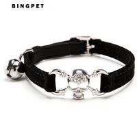 365Cor(TM) Bling Pirate Skull Cat Collar Pet Products charms and accessories with Safety Elastic Belt 5 Colors