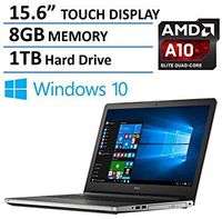 2016 Dell Inspiron 15 5000 15.6" HD Touchscreen Laptop, AMD Quad-Core A10-8700P Processor up to 3.2GHz, 8GB Ram, 1TB HDD, DVD RW, Backlit Keyboard, Bluetooth, HDMI, Webcam, Windows 10