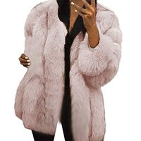 Faux Fur Coat, Women's Long Sleeve Parka Furry Jacket Snow Outwear Outerwear Coats Plus Size