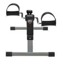Folding Exercise Bike Portable Pedal Exerciser with Electronic Display and Adjustable Resistance,Grey