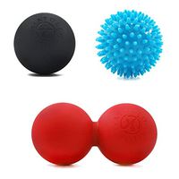 3 Pack Combo Lacrosse Ball Massagers: Firm Lacrosse Ball, Medium-Firm Spike Ball and Extra-Firm Peanut Ball - Muscle Roller Massage Ball for Physical Therapy, Yoga, CrossFit, Myofascial Release