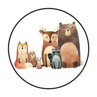 HotSaleStore Sticker Seals 48 Woodland Animals Envelope Seals Labels Stickers 1.2" Round