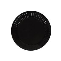 Party Essentials Deluxe Quality Hard Plastic 6-Inch Round Party/Dessert Plates, Black, 24 Count