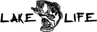 Crazydecals Lake Life Bass Fishing Vinyl Decal Sticker- 6" Wide Chrome Silver Color
