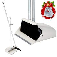 JEHONN Broom and Dustpan Set, Sweep Set Upright Long Handle Stand Up & Store Indoor Outdoor for Home Kitchen with Broom Holder