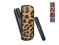 [PU Case for IQOS 3.0] Electronic Cigarette Soft Holder Pocket Charger Cover Full-Protective Case from Impact, Dust, Scratch (Leopard Yellow)