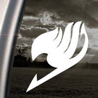 So Cool - Anime - Fairy Tail Logo - Vinyl 4" tall (color: WHITE) decal laptop tablet skateboard car windows sticke