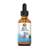 KAL B-12 DropIns 1000 mcg | Natural Grape Flavor | Healthy Energy, Nerve & Red Blood Cell Support | 2 fl oz, 196 Serv.