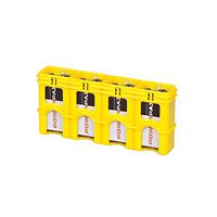 Storacell by Powerpax SlimLine 9V Battery Caddy, Yellow, Holds 4 Batteries