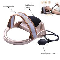 Portable Neck Cervical Pneumatic Vertebra Tractor Pillow Inflatable Cervical Traction Device Neck Massage Neck Spine Posture Traction Instrument Pain Relief (Manual Type)