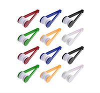 Set of 12 Mini Sun Glasses Microfiber Spectacles Cleaner Brush Clip,Eyeglass Cleaning Tool-Random Color