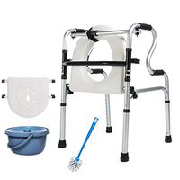 LCJ Folding Walker Seniors Walking Frame - Wheeled Walking Aid Old Man Walking Stick,Thick Aluminum Alloy Rehabilitation Auxiliary Mobility Aid for Handicap