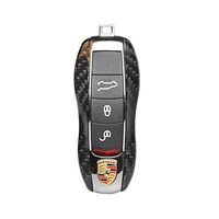 T-Carbon Genuine Carbon Fiber Keyless Remote Key Fob Flip Key Protection Case Cover Side Blades for Porsche 918  Porsche 911 Macan Cayenne Panamera