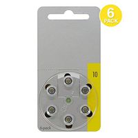 Power Special Size 10 Zinc Air Hearing Aid Batteries - Made in Germany (1 Pack) (6 Batteries)