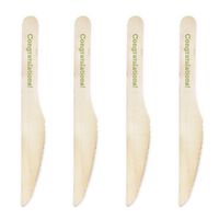 Dress My Cupcake Natural Wood Candy 500-Pack Buffet Knives DIY Kit, Congratulations, Kiwi Green