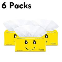Premium Packs Pumping Toilet Paper With Fast-Drying Absorbency Pockets, Multifold Bulk 3-Ply Strong Soft Facial Tissue Toilet Hand Towels Roll Tissue Napkin 300 Sheets/Pack (Yellow, 6)