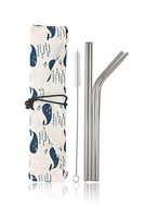 Stainless Steel Reusable Metal Straws -Portable Food Grade 4 Pack 8.5 inch
