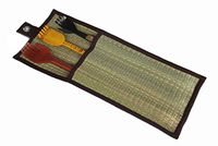 Fingers Back Scratcher Hand Wooden Bamboo 3 Piece 15", 16" Best Massager Handmade Set for Itching Relief, Natural Traditional Body Relaxation Tool in Woven Wall Hanging. (Black Yellow Red)