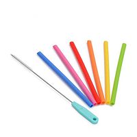 Weic Thin Short Reusable Drinking Silicone Toddlers Kids Straws BPA Free for 10 oz Yeti Rtic Tumbler,Cocktails, Coffee, Small Glasses and Cups, Non-Rubber Plastic, Pack of 6