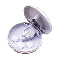 giveyoulucky Medical Pill Half Quarter Splitter Storage Compartment Box Tablet Cutter Holder Good Home Helper White