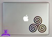 Overly Attached Decals Celtic Triple Spiral Specialty Vinyl Decal Sized to Fit A 11" Laptop - Galaxy Metal Flake