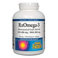 Natural Factors, RxOmega-3 Pharmaceutical Grade Fish Oil, Supports Cardiovascular Health with Omega-3 DHA and EPA, 120 softgels (120 servings)