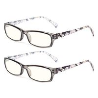 2 Pair Computer Glasses - Anti-blue glasses - Blue Light Blocking Reading Glasses for Women (2 Pack Gray, 1.50)