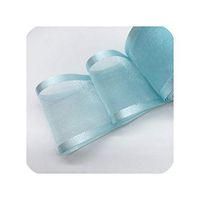 5Yards 38Mm Broadside Organza Ribbon Bow Wedding Christmas Decoration Handmade DIY Wrapping Crafts,Sky Blue