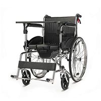 Wen long shop Extra Padded Seat Folding Self Propelled Wheelchair Removable Footrests Puncture Proof with Armrest and Portable for Elderly, Handicapped, and Disabled Users