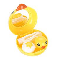 Contact Lens Case - Delaman Cute Mini Cartoon Duck Contact Lens Holder Eye Care Lenses Container Case Mirror Box