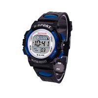 Fxbar,Fashion Waterproof Children Boys Digital LED Sports Watch Kids Alarm Date Watch Gift(Blue)