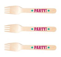 Perfect Stix-Sucre Shop Sucre Party Forks-36 Wooden Cutlery forks with Party Theme Print ( Pack of 36) , 0.1" Height, 0.2" width, 6" Length (Pack of 36)