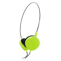Bulk Over The Head Inexpensive Disposable Headphones Wholesale Lot Kids Individually Bagged for Schools, Libraries, Hospitals (10 Pack, Green, Light)